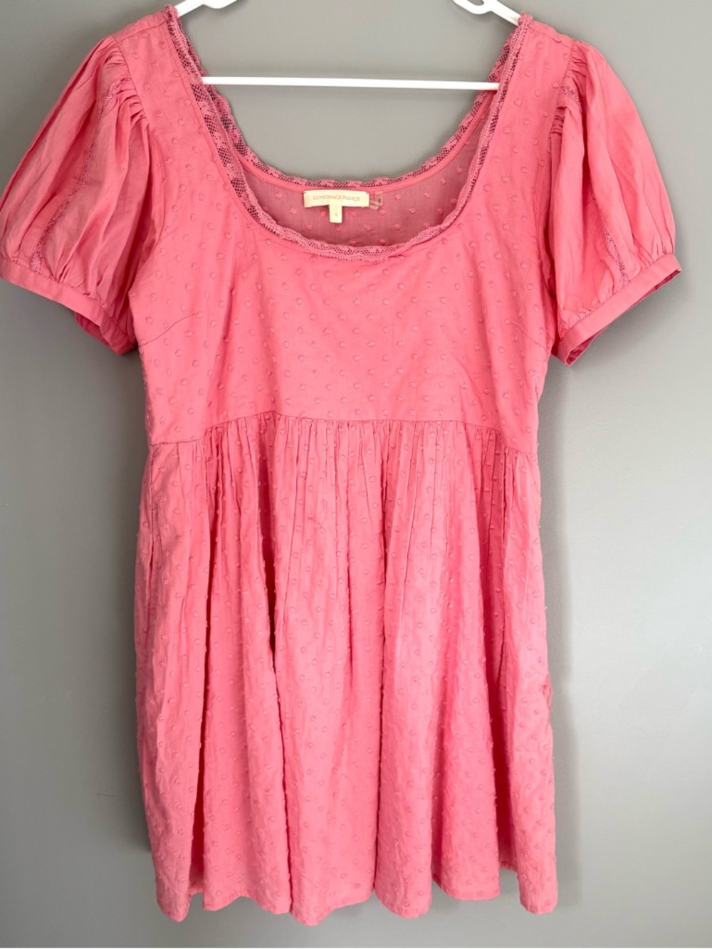 LoveShackFancy Pink Raleigh Cotton Mini Dress - Picture 4 of 11